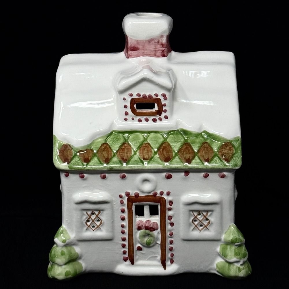 Disney Christmas Village Ceramic Cottage Hand Painted Spain Snow House Luminaria